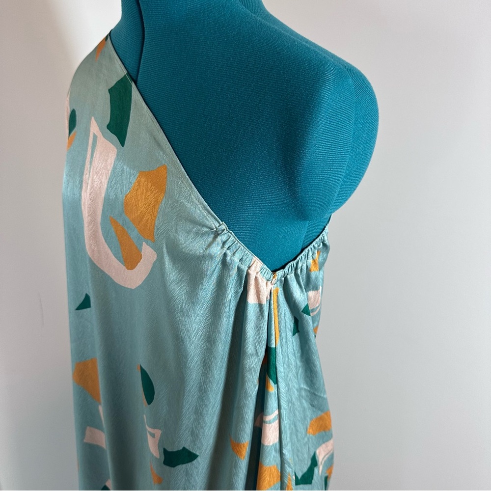 Diarrablu Satu Dress Green and Orange One-Shoulder Asymmetrical Kaftan Size L - Picture 9 of 12